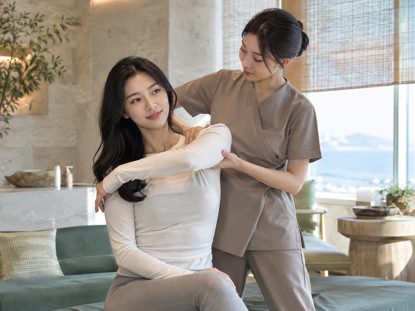 창원출장마사지 스포츠 어깨 스트레칭 분위기 연출